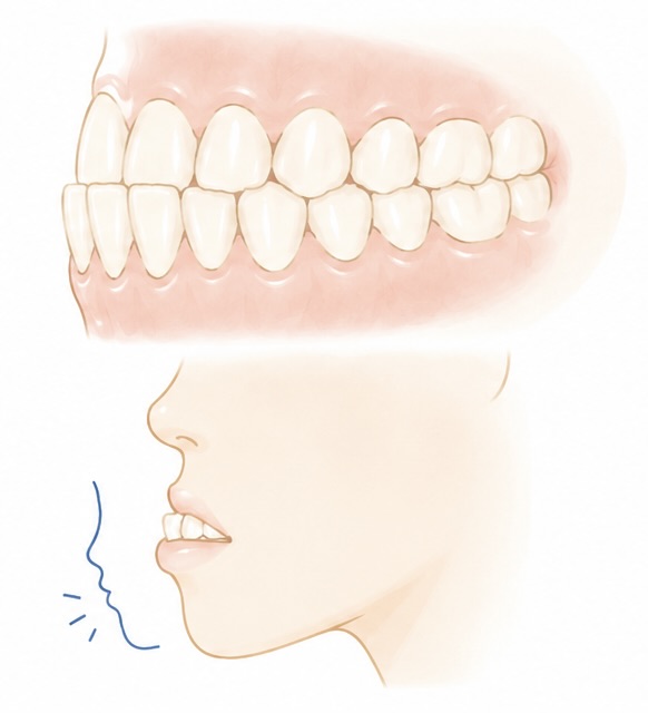 下顎前突(受け口・反対咬合)の歯並びのイラスト