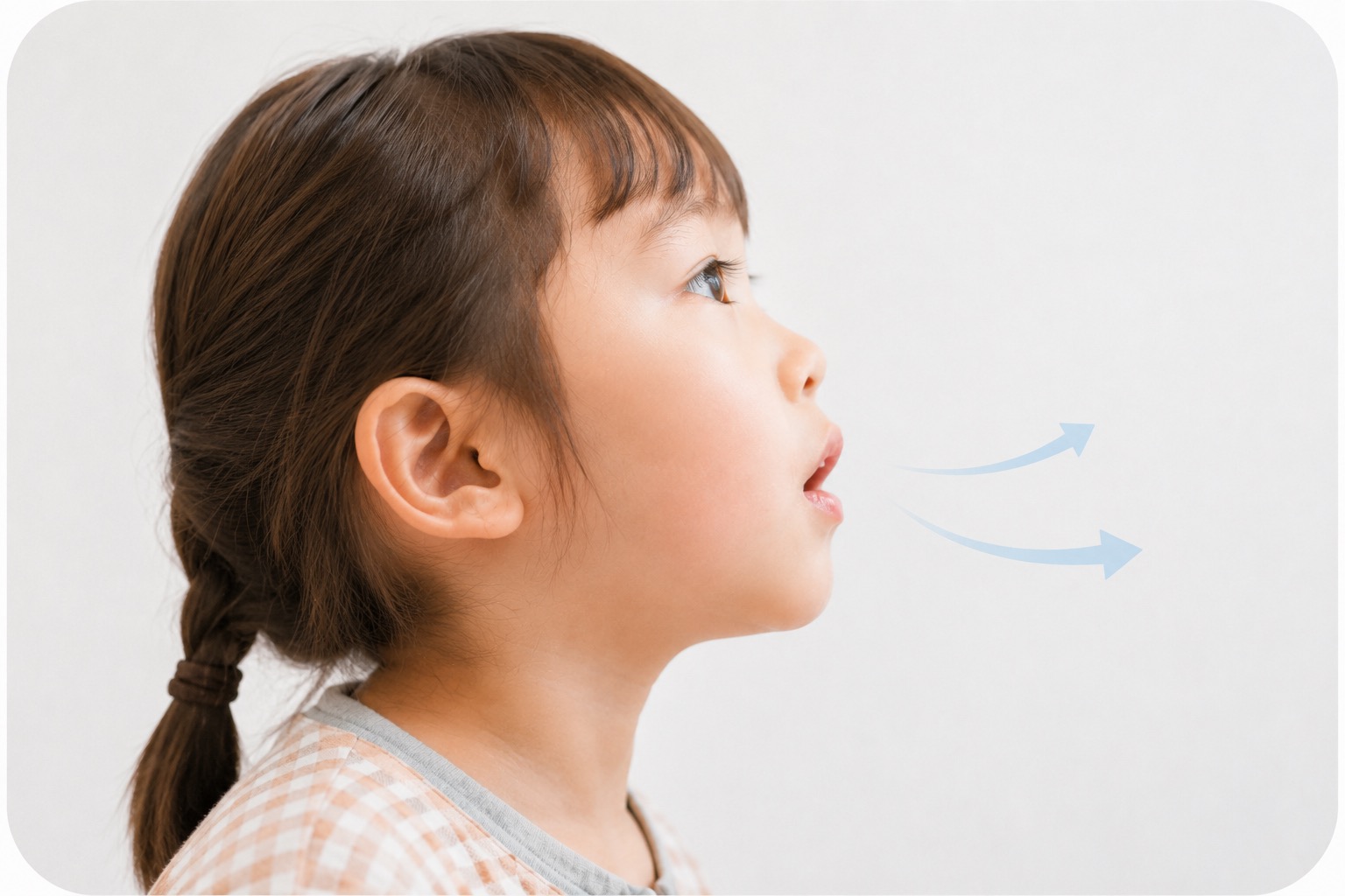 呼吸のしかたを確認する様子